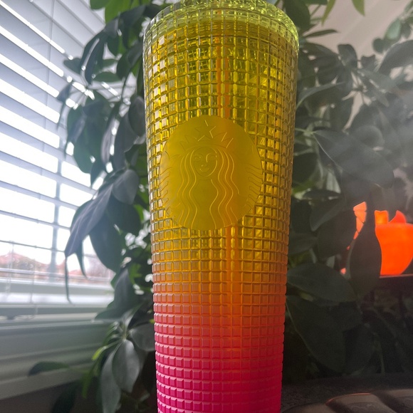 Starbucks Pink and Yellow Lemon Prism Spray Pink Gradient Ombre Tumbler - Picture 2 of 6